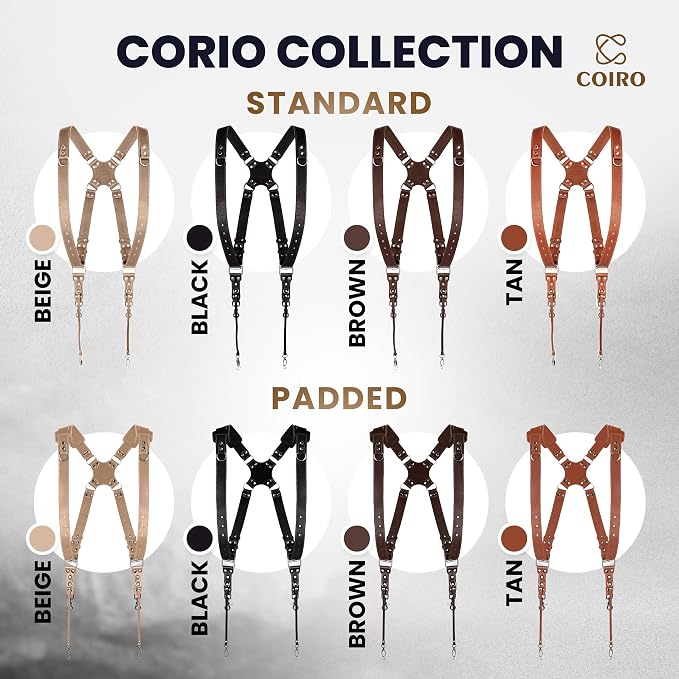 C Coiro Dual Camera Harness Shoulder Leather Camera Strap - Image 9