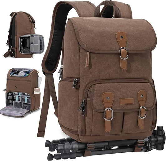 RAINSMORE Camera Bag Backpack for DSLR/SLR Mirrorless 15.6 Inch Laptop Camera by RAINSMORE