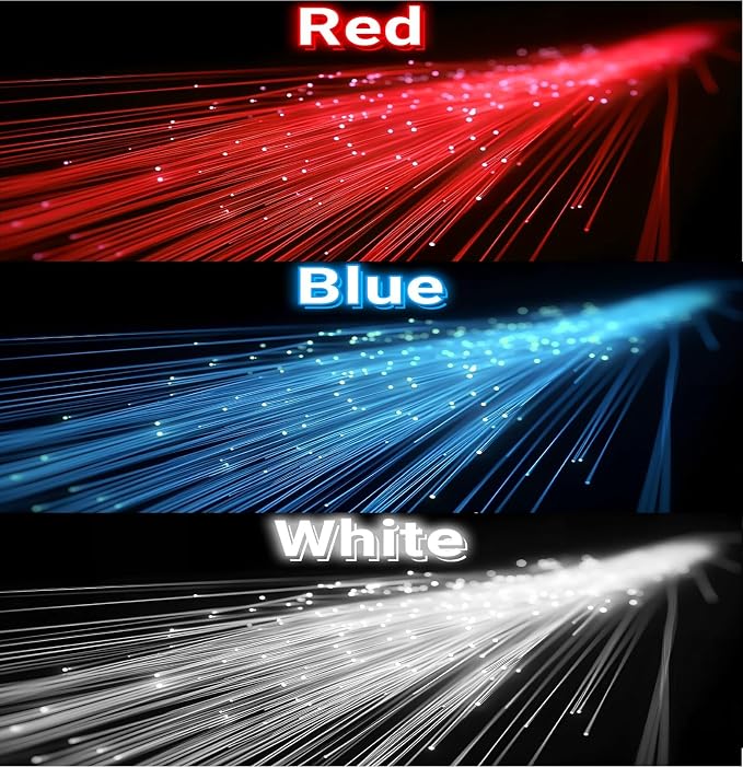 36 Pack Red Blue White Glow Sticks Light Up Fiber Optic Stick Glow Wands Bulk - Image 3