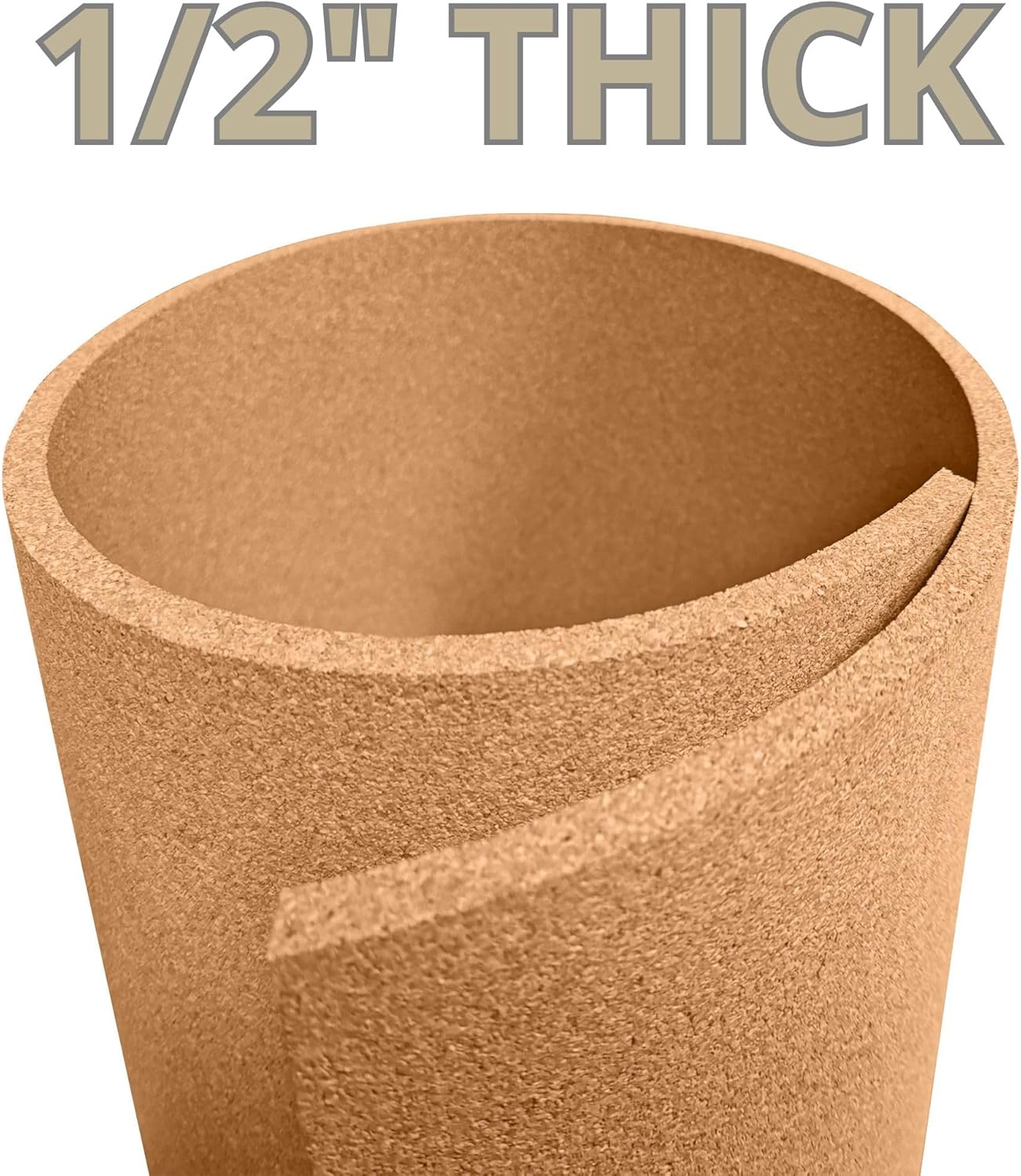Manton Cork Premium Cork Roll - 4' x 11' x 1/2", 100% Natural Facing Grade Material for Bulletin Boards, Decorative Photo and Message Push Pin Displays - Perfect for Home, School, and Office