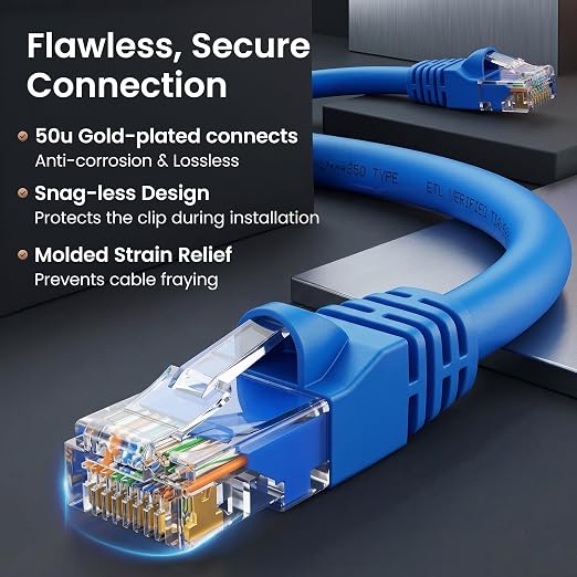 GEARit Cat 6 Ethernet Patch Cable 35 ft Blue - Image 4