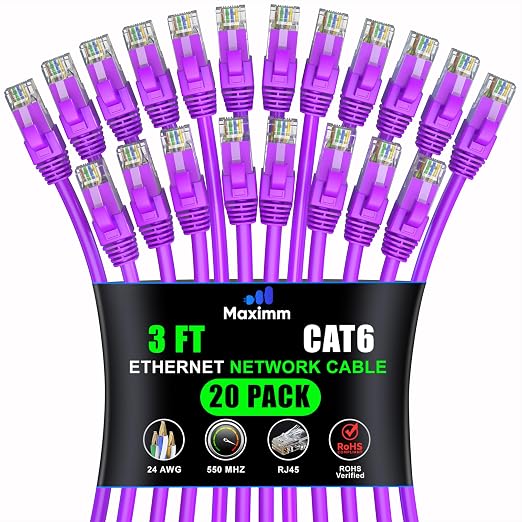 Maximm Cat 6 Ethernet Cable 3 ft by MaximmCable
