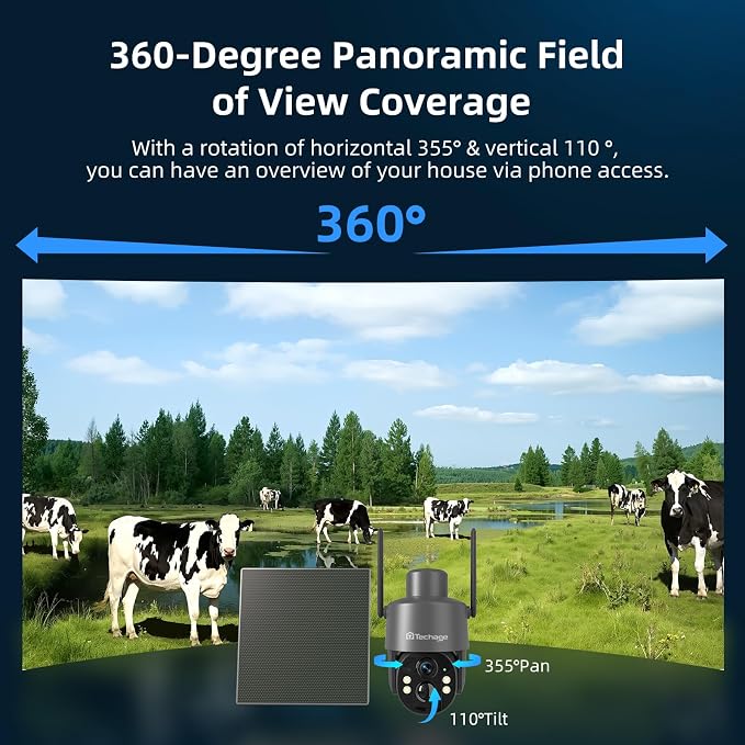 Techage 4G LTE Cellular Solar Security Camera Wireless Outdoor, 2.5K NO WiFi - Image 7