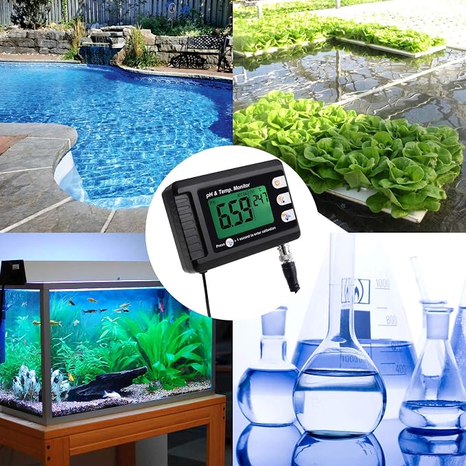 2 in 1 Temperature pH Monitor Meter Tester Sensor test Kit 0~14.0 pH Automatic - Image 3