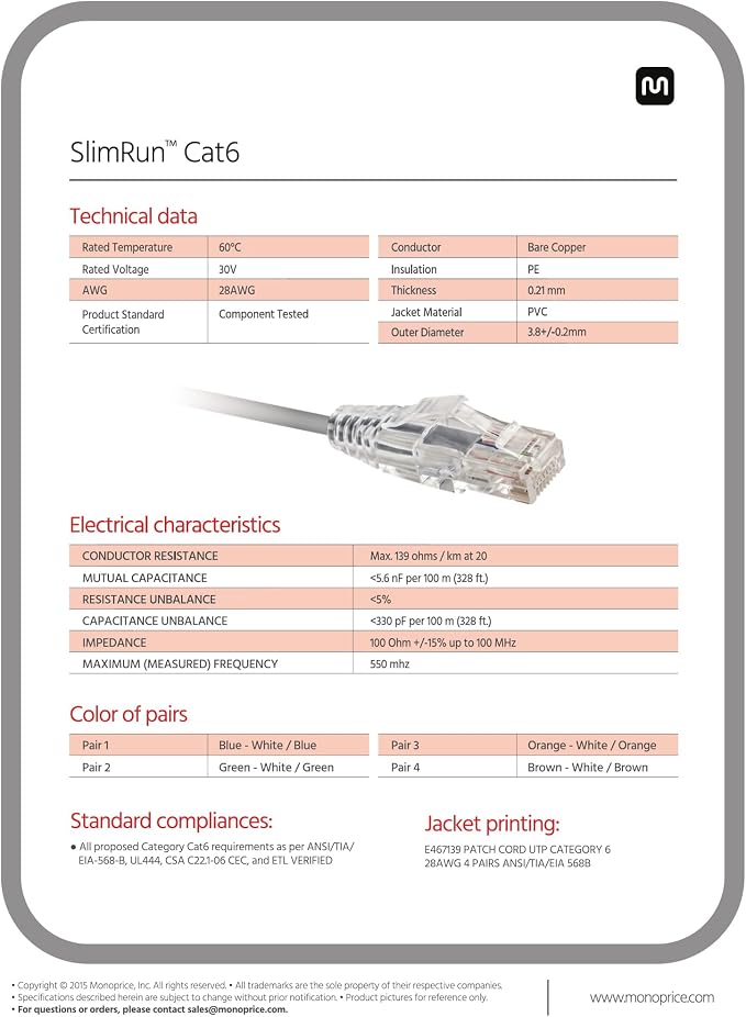 Monoprice Cat6 Ethernet Patch Cable - Image 6