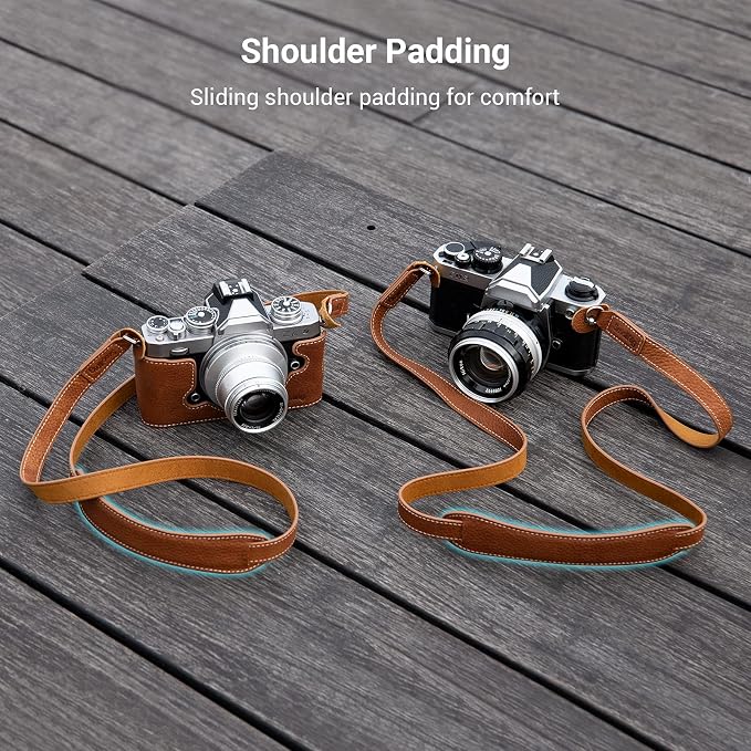 SMALLRIG Leather Camera Strap, Vintage Brown Genuine Leather Neck Shoulder - Image 7