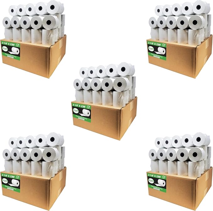 Phenol Free Thermal Paper 3 1/8 x 230 Receipt Rolls fits all Clover POS Cash by BuyRegisterRolls%C2%AE