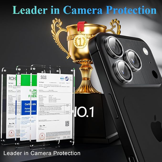 YWXTW Camera Lens Protector for iPhone 17 Pro/iPhone 17 Pro Max, Tempered Glass - Image 2