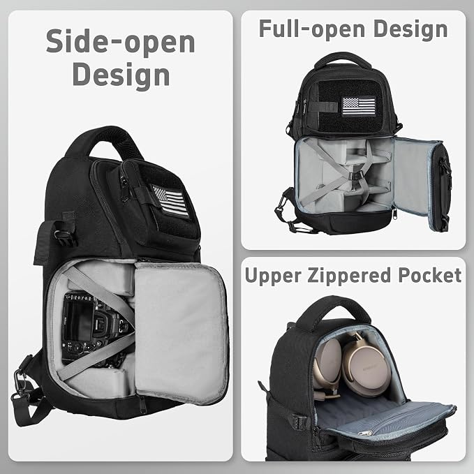 TORIBIO Camera Sling Bag Backpack, DSLR/SLR/Mirrorless Camera Bag - Image 3