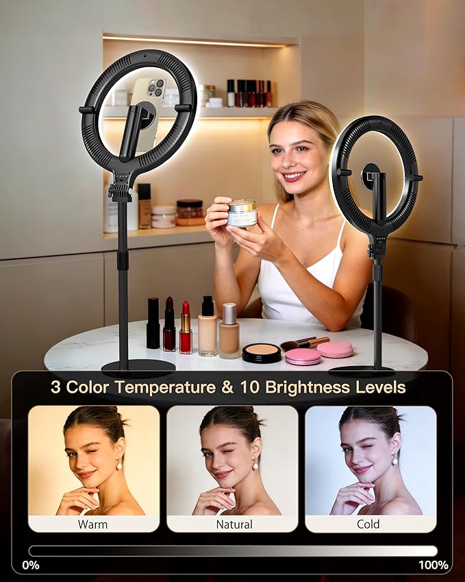 NiceVeedi 10.2” Magnetic Desk Ring Light - Image 5