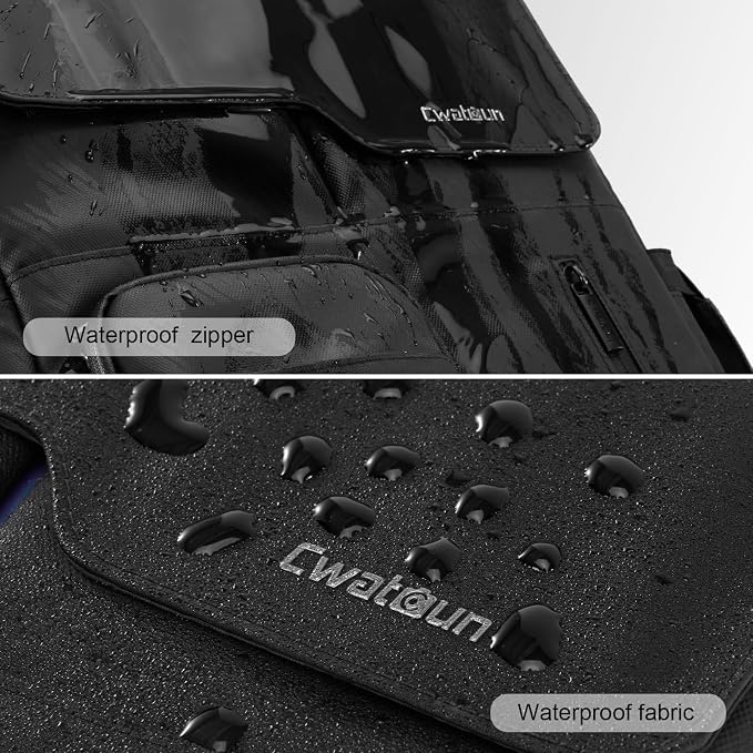 Cwatcun Waterproof Camera Backpack PU Leather Camera Bag - Image 7