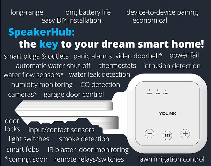 YoLink SpeakerHub & One Motion Sensor Smart Home and Security Kit – Audio Hub - Image 6