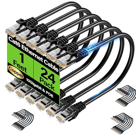 Cat6 Ethernet Cable 10Gbps 2 feet, UTP Ethernet Cable Cat 6, Flexible Bare by Unknown