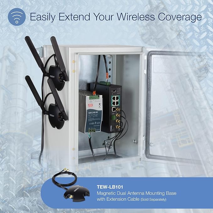 TRENDnet Industrial AC1200 Wireless Gigabit PoE+ Router, IP30 Housing, - Image 2