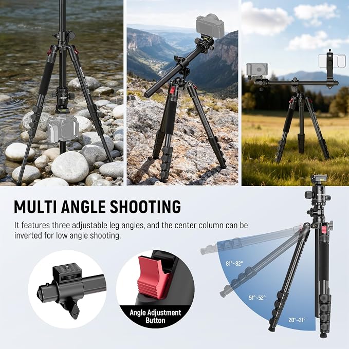 NEEWER Basics 64.5" Horizontal Overhead Tripod Monopod - Image 6