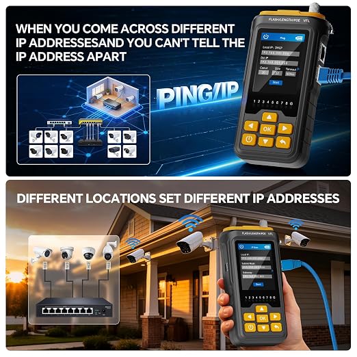 Network Cable Tester with IP Scan and Ping Test, RJ45 Ethernet Cable Toner - Image 5