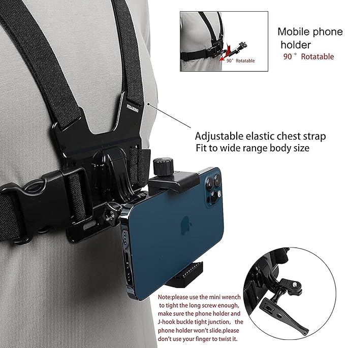 PellKing Mobile Phone Chest Strap Harness Mount Head Strap Holder Kit - Image 4