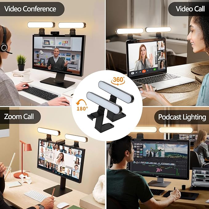 yAyusi Dual-lamp Video Conference Lighting, LED Streaming Light - Image 5