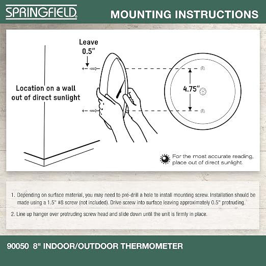 Springfield Indoor Outdoor Big and Bold Dial Thermometer, Wireless Thermometer - Image 5