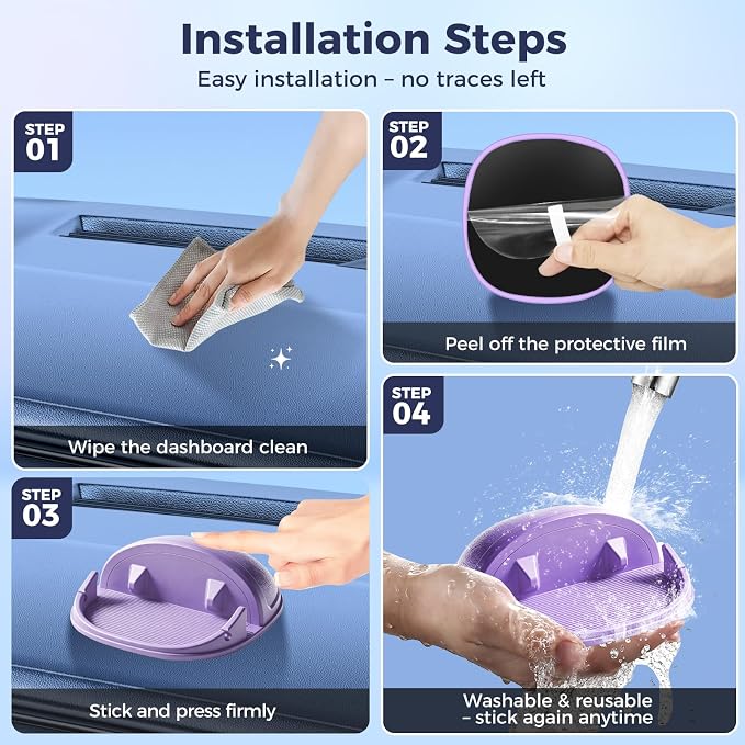 Loncaster Car Phone Holder, Car Phone Mount Silicone Car Pad Mat - Image 4