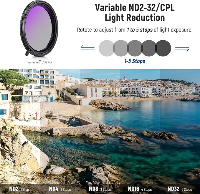 NEEWER True Colors 67mm Variable ND2-32 & CPL - Image 4