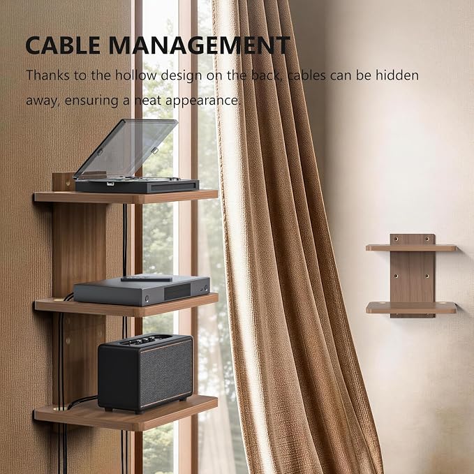 WALI Floating TV Shelf, 3 Tier Projector Shelf - Image 4