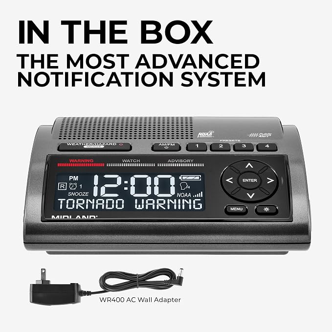 Midland - WR400 Weather Radio Deluxe - NOAA Emergency Alert Scanner – Home Use - Image 5