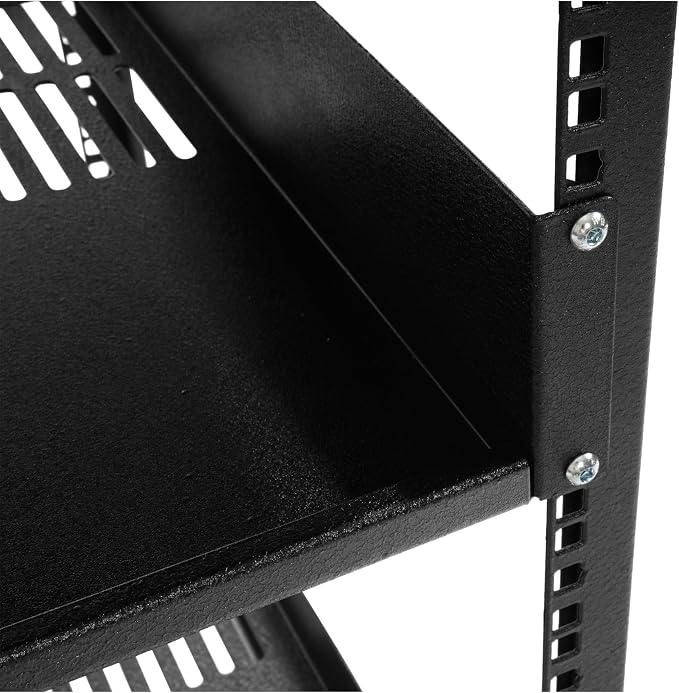 12U Open Frame Server Rack for IT & AV Gear 23-40 in Adjustable Depth Wall - Image 8