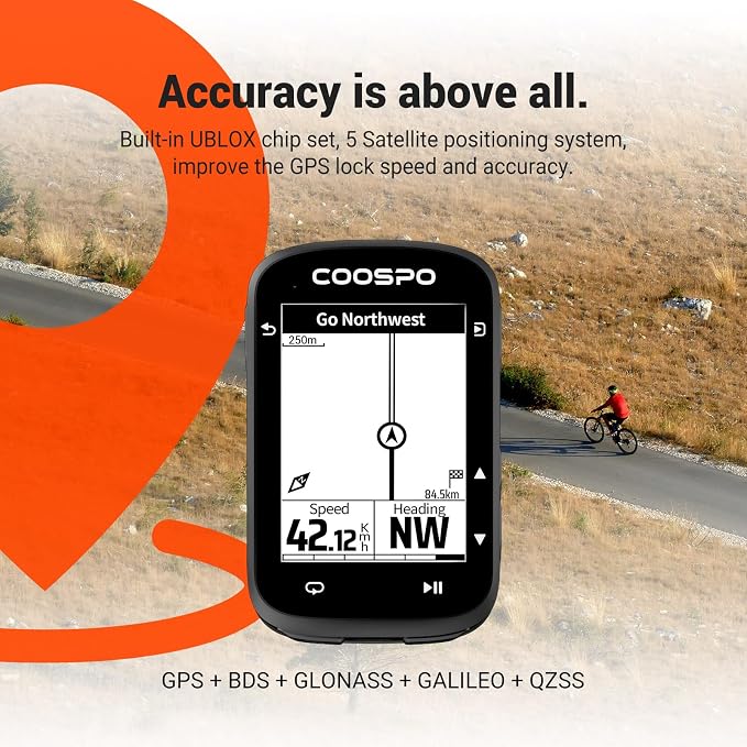 COOSPO CS500 Bike Computer Wireless, 2.6 Inch LCD GPS Cycling Computer - Image 2