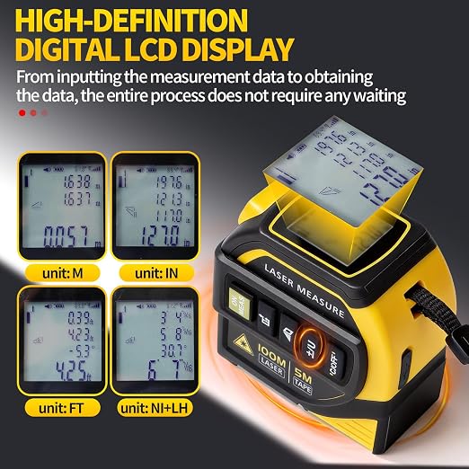 4-in-1 Digital Laser Tape Measure, 328ft Laser Distance Meter - Image 3