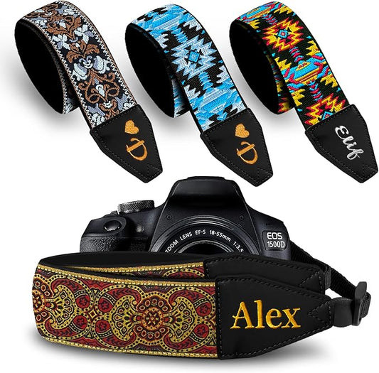 Art Tribute Custom Camera Strap Ethnic Red by ArtTribute
