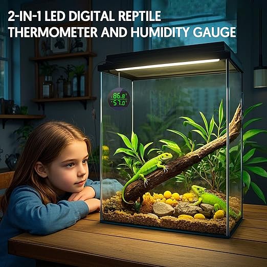 QZQ Reptile Thermometer and Humidity Gauge, LED Digital Thermometer Hydrometer - Image 2