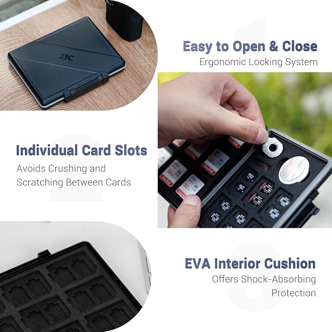 JJC 45 Slots Memory Card Case for 30 Micro SD and 15 SD Cards - Image 4