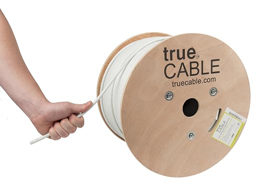 TRUE CABLE Cat6A Shielded Riser Bulk Ethernet Cable, 23AWG Solid Bare Copper by trueCABLE