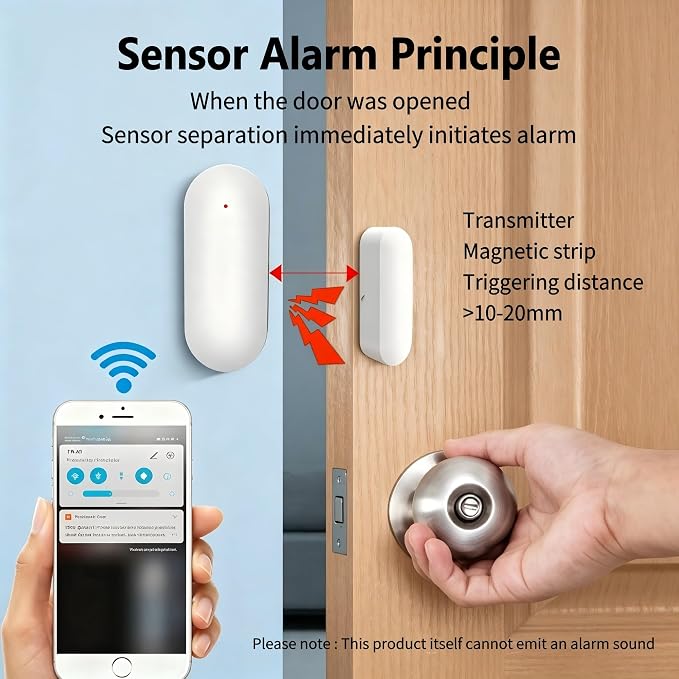 Smart WiFi Door and Window Sensor – Wireless Magnetic Contact Sensor - Image 3