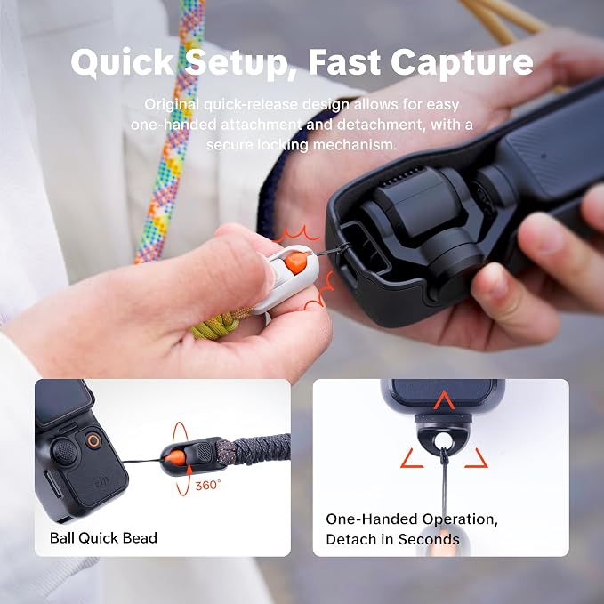 PGYTECH Camera Strap for DJI Osmo Pocket 4/3/Xtra Muse, 2-in-1 Shoulder/Wrist - Image 3