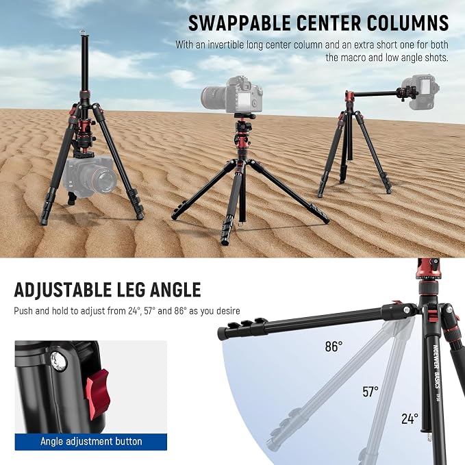 NEEWER Basics 70.9" Camera Tripod Monopod - Image 3