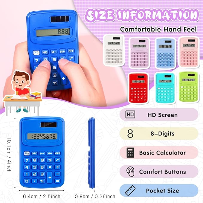 LEIFIDE 24 Pack Pocket Calculator Small Bulk Basic 4 Function Calculator 8 - Image 2