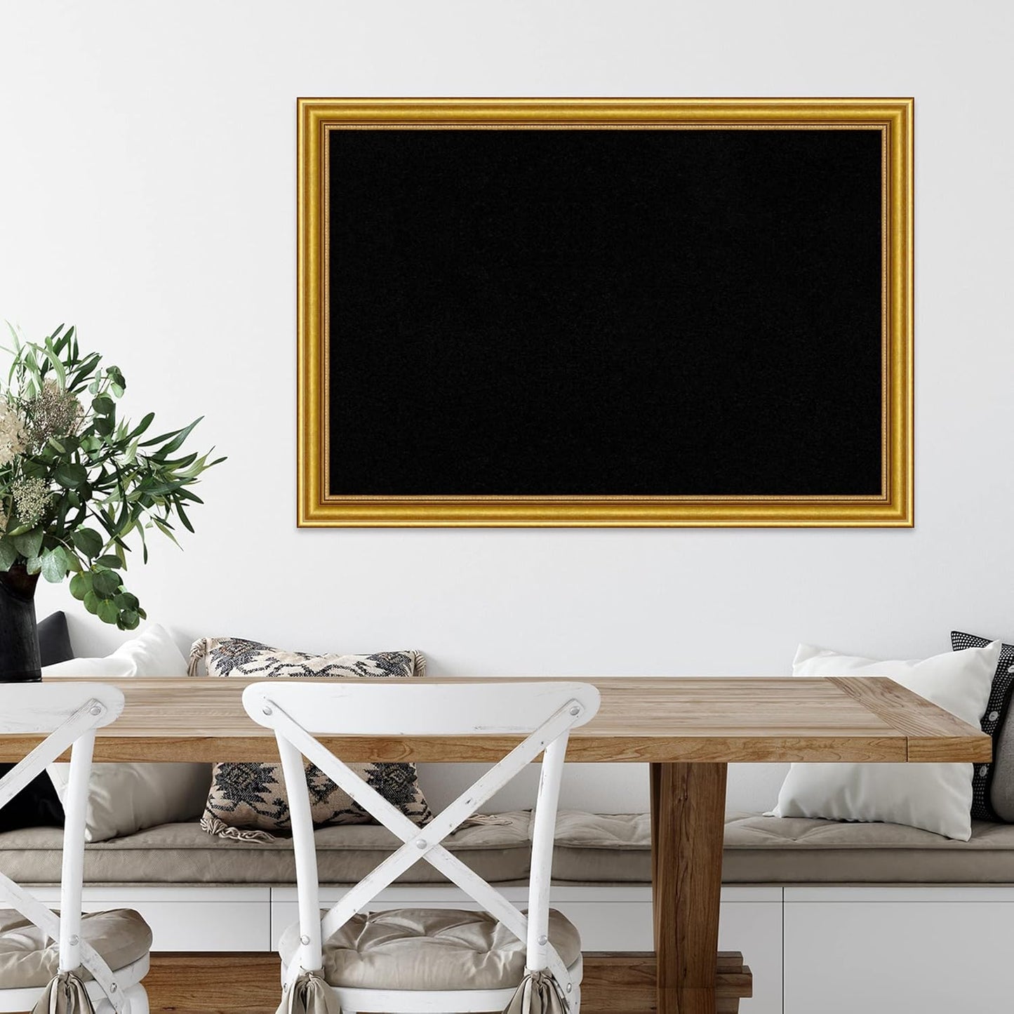 Amanti Art Black Cork Board for Wall, 28x40 Vision Board with Gold Wood Frame, Large Corkboard Office Decor for Home Organization, Traditional Corkboard Pinboard to display items for home organization