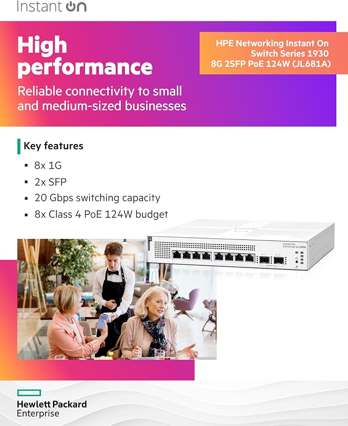HPE Networking Instant On Switch Series 1930 8-Port Gb Smart-Managed Layer 2+ - Image 3