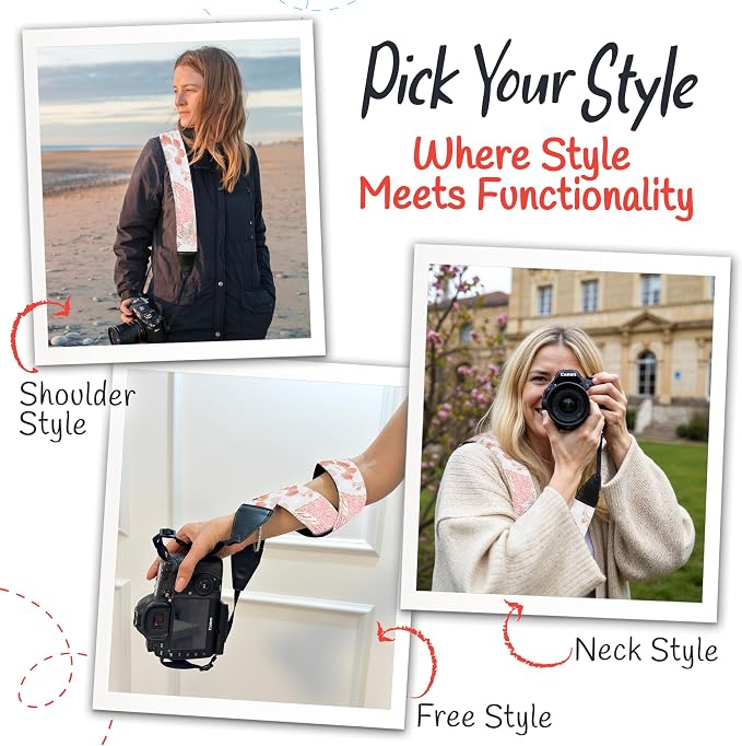 Art Tribute Camera Strap, Vintage Embroidered Neck Shoulder & Crossbody Camera - Image 6