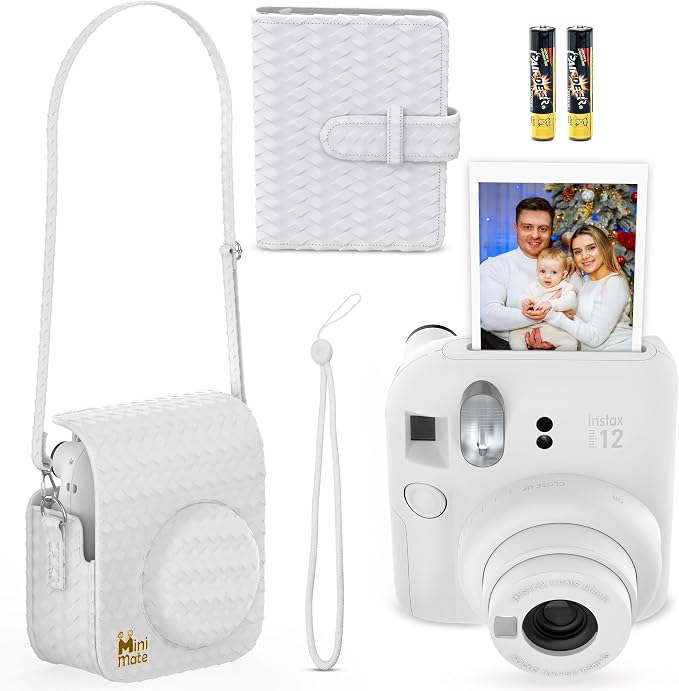 Fujifilm Instax Mini 12 Instant Camera Clay White + Minimate Custom Designed - Image 2