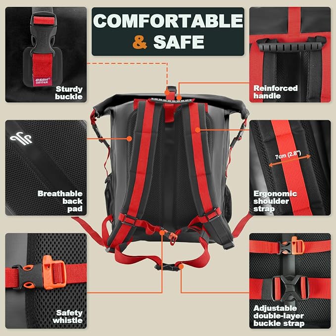 OSAH DRYPAK Waterproof Backpack Dry Bag 25L/35L/55L/85L – Heavy Duty Roll-Top - Image 4