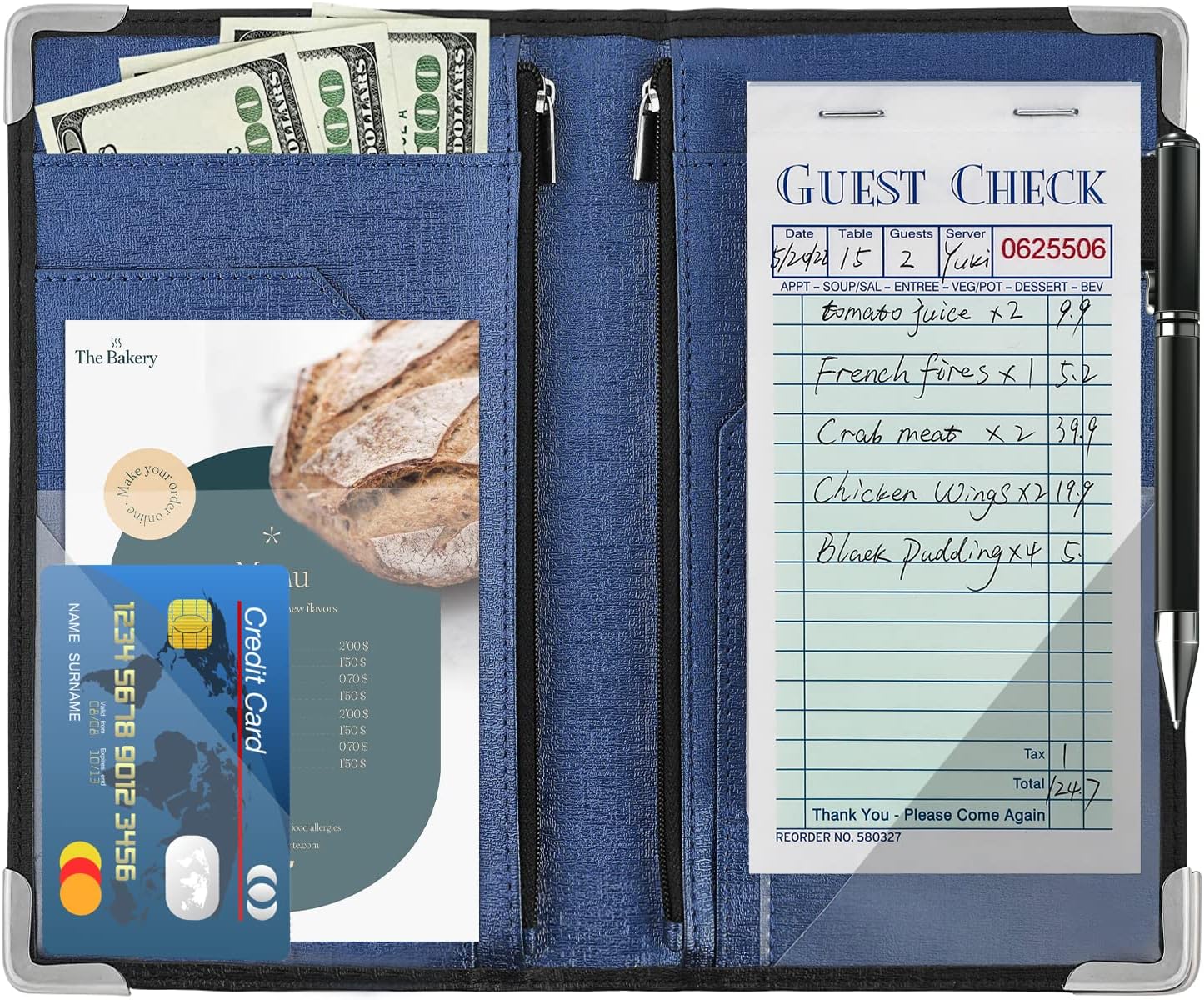 Methdic Guest Checks Server Note Pads 1000 Orders With Bottom Copy Paper Guest Receipt Waitress Notepad for Restaurants (20 Books)