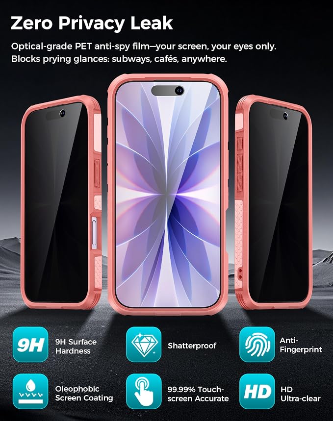 Goton for iPhone 17 Case with Privacy Tempered Glass Screen Protector & Camera - Image 5