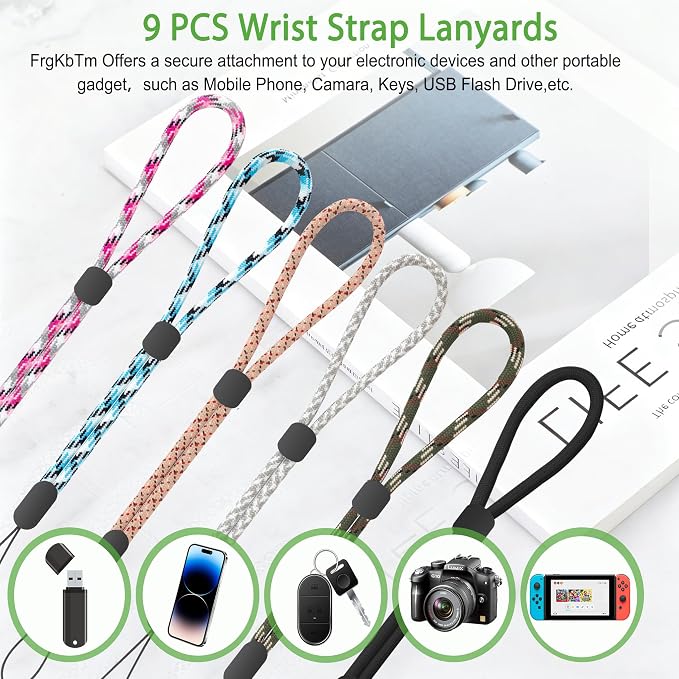 FrgKbTm Hand Wrist Strap Lanyard, Adjustable Nylon Colorful - Image 5