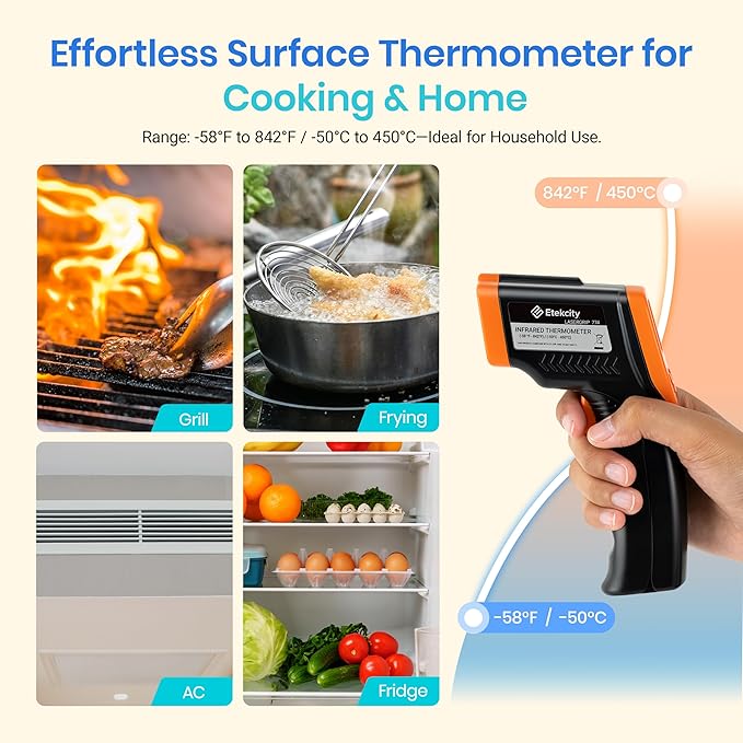 Etekcity Infrared Thermometer Laser Temperature Gun 774, Meat Food Candy Oven - Image 2