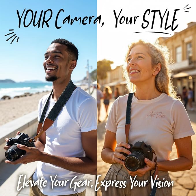 Art Tribute Camera Strap, Vintage Embroidered Neck Shoulder & Crossbody Camera - Image 2