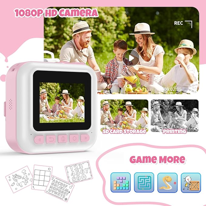 BOFIDAR Instant Print Camera for Kids, Christmas Birthday Gifts for Girls Age - Image 3