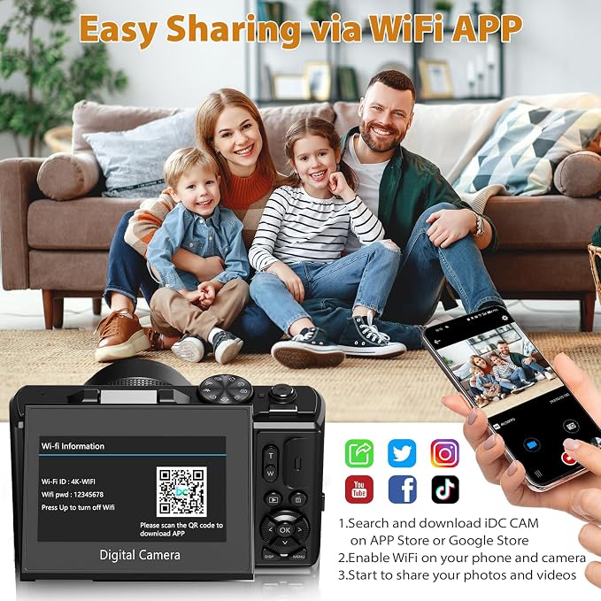 4K Digital Camera for Photography, 4K 64MP Vlogging Camera for YouTube - Image 7